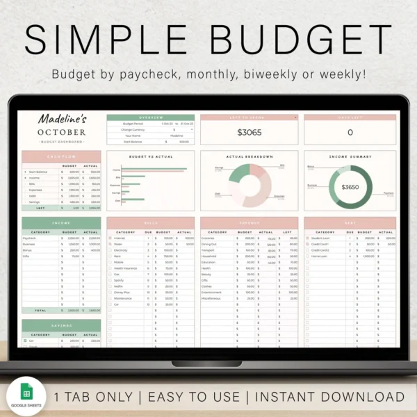 Budget Spreadsheet Budget Planner - Image 2