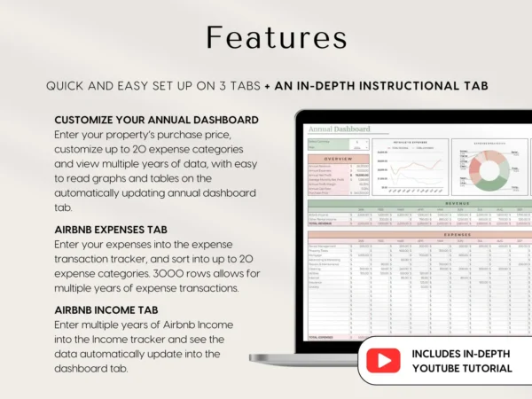Airbnb Income & Expenses Tracker Spreadsheet Exce - Image 9
