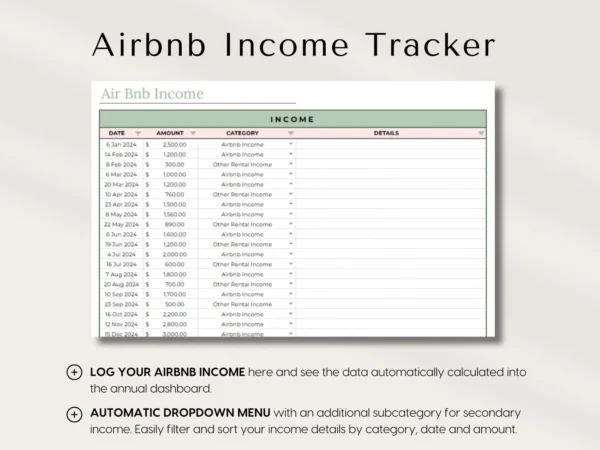 Airbnb Income & Expenses Tracker Spreadsheet Exce - Image 6