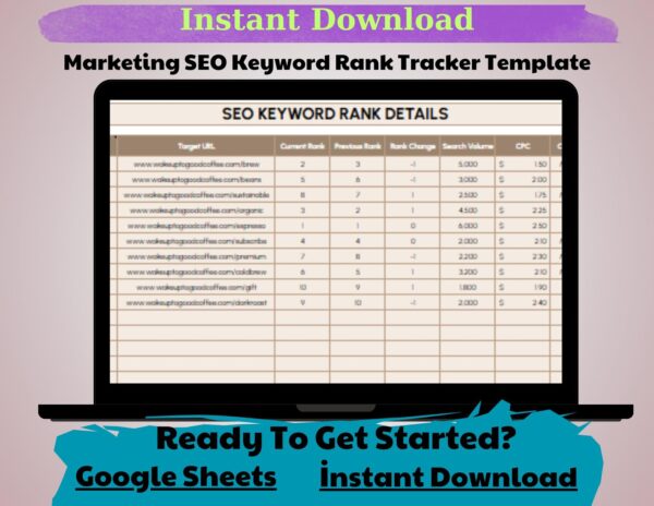 Marketing SEO Keyword Rank Tracker Template - Image 7