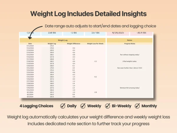 Excel Weight Loss Tracker Fitness - Image 5