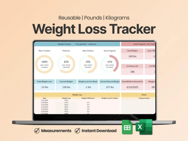Excel Weight Loss Tracker Fitness